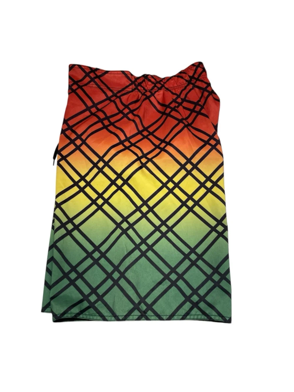 Hang Ten‎ Boys Swim Board Shorts Ombre Orange Yellow Green Size Medium Kidcore